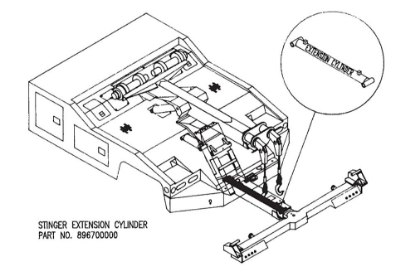 Picture of Miller Wheel Lift Extend Cylinder Vulcan 896 / 897