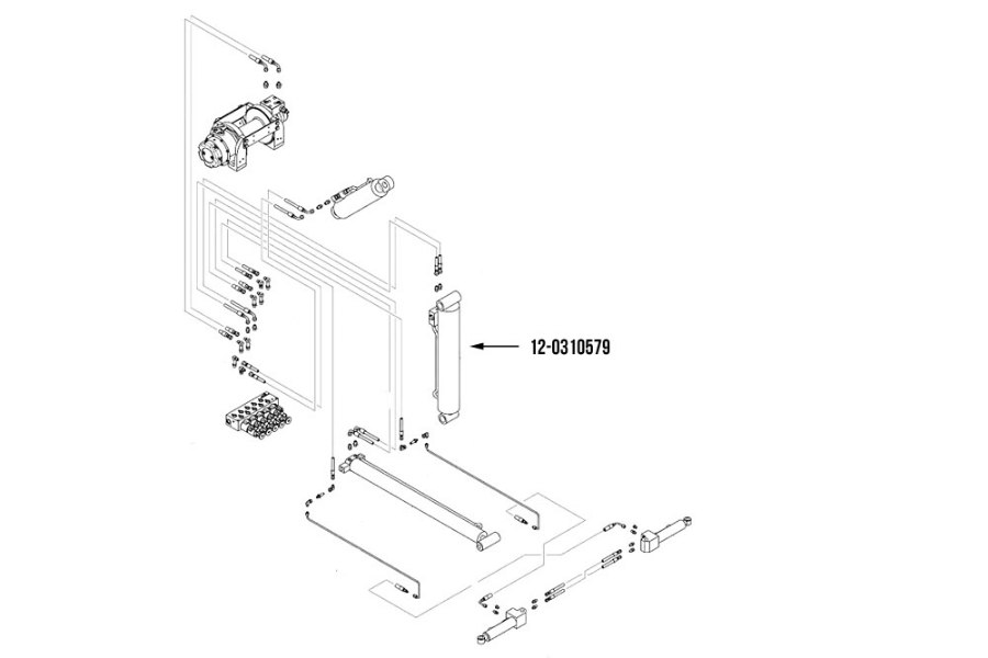 Picture of Miller Wheel Lift Fold Cylinder 4" Bore x 19.5" Stroke Vulcan 812 and 810