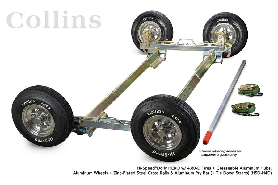 Picture of Collins Hi-Speed Dolly HERO Zinc Plated Steel Cross Rails & Aluminum Diamond Cut Wheel