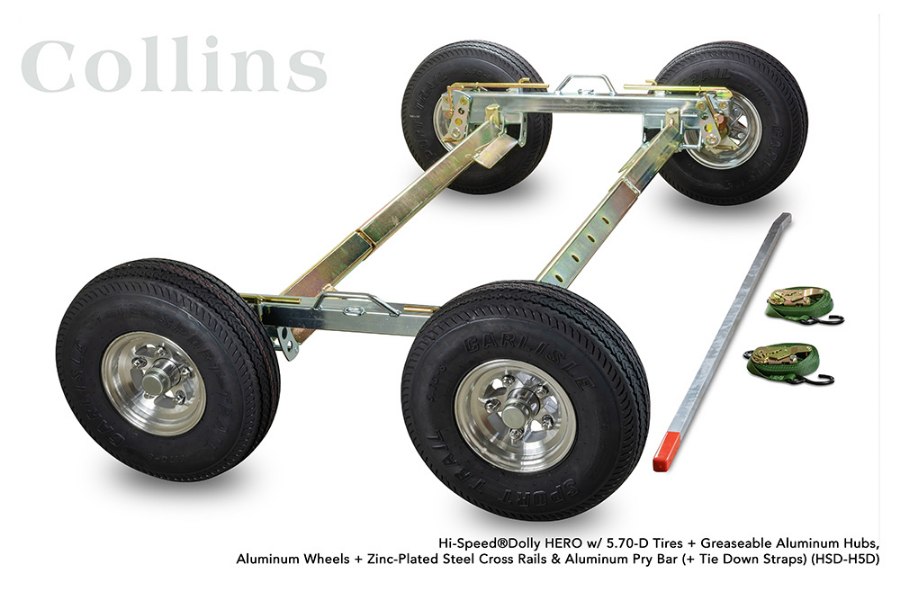 Picture of Collins Hi-Speed Dolly HERO Zinc Plated Steel Cross Rails & Aluminum Diamond Cut Wheel