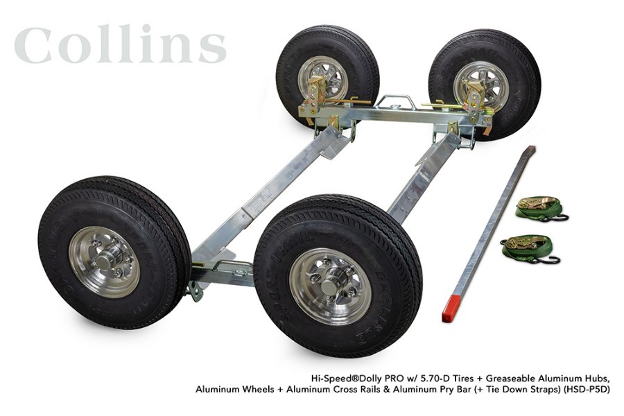 Picture of Collins Hi-Speed Dolly PRO Dolly Set Zinc Plated w/ Aluminum Axles and Aluminum Diamond Cut Wheels