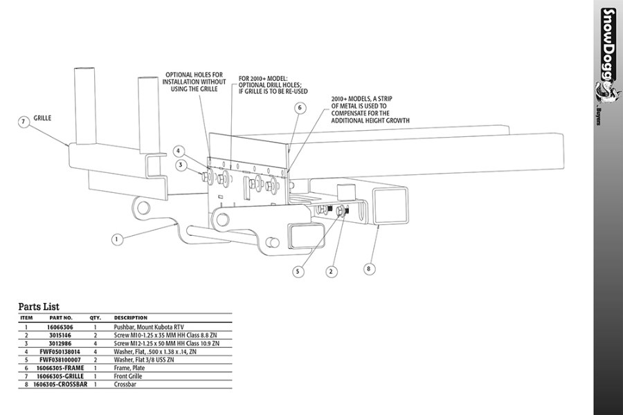 Picture of SnowDogg Mount Kubota RTV 900 '05 - '09