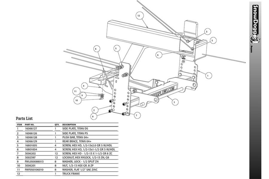 Picture of SnowDogg MD/MDII and VMD/VMDII Series Mount Nissan Titan 2004-2015
