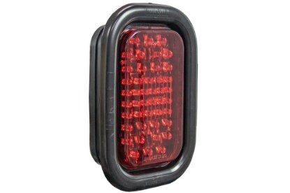 Picture of MAXXIMA 10 LED Rectangular S/T/T Light w/ Short Wire and Grommet, Red Lens