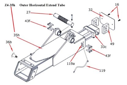 Picture of Zacklift Z403 Outer Horizontal Extend Tube