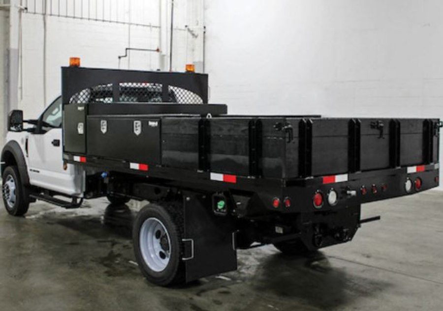 Picture of Buyers Black Steel Straight Side Tunnel Truck Tool Box w/Shelf