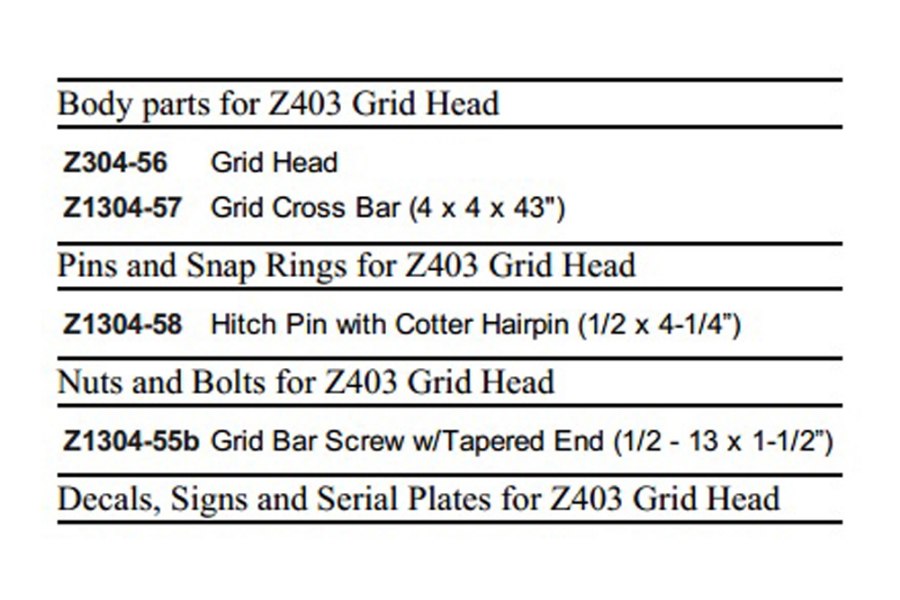 Picture of Zacklift Grid Head