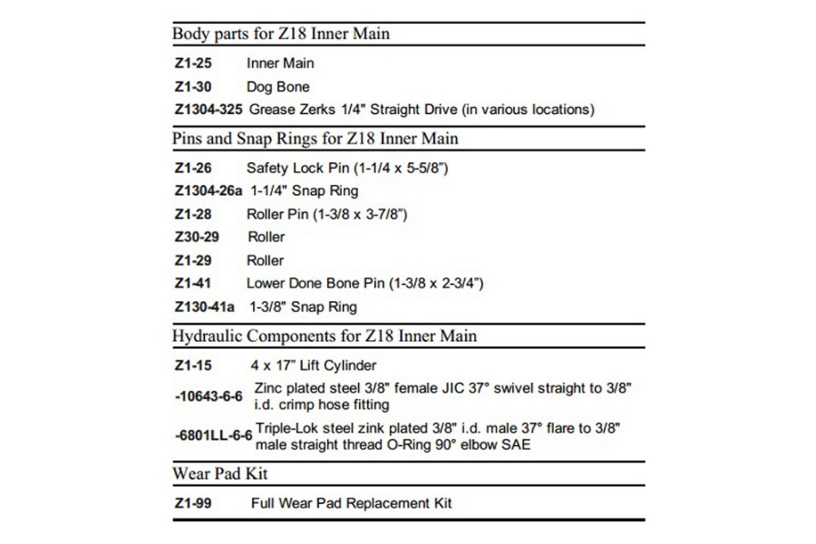 Picture of Zacklift Lift Cylinder 4" x 17"