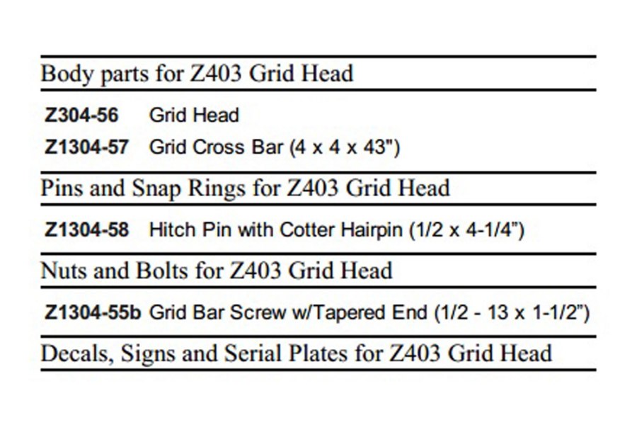 Picture of Zacklift Grid Crossbar 4" x 4" x 43"