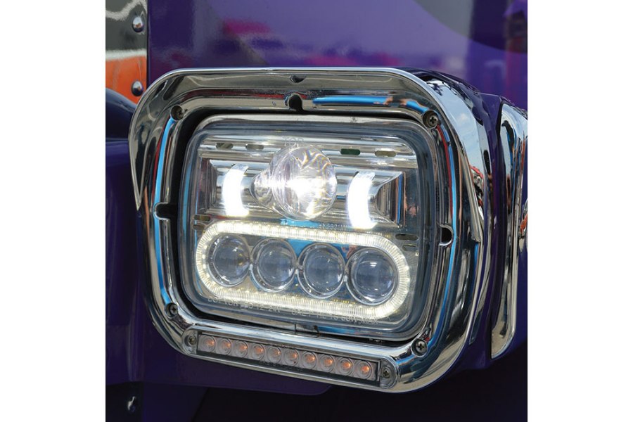 Picture of Trux LED Projection Headlight w/ Auxiliary Halo Oblong - Combonation High/Low
Beam