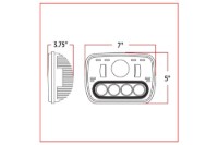 Picture of Trux LED Projection Headlight w/ Auxiliary Halo Oblong - Combonation High/Low
Beam