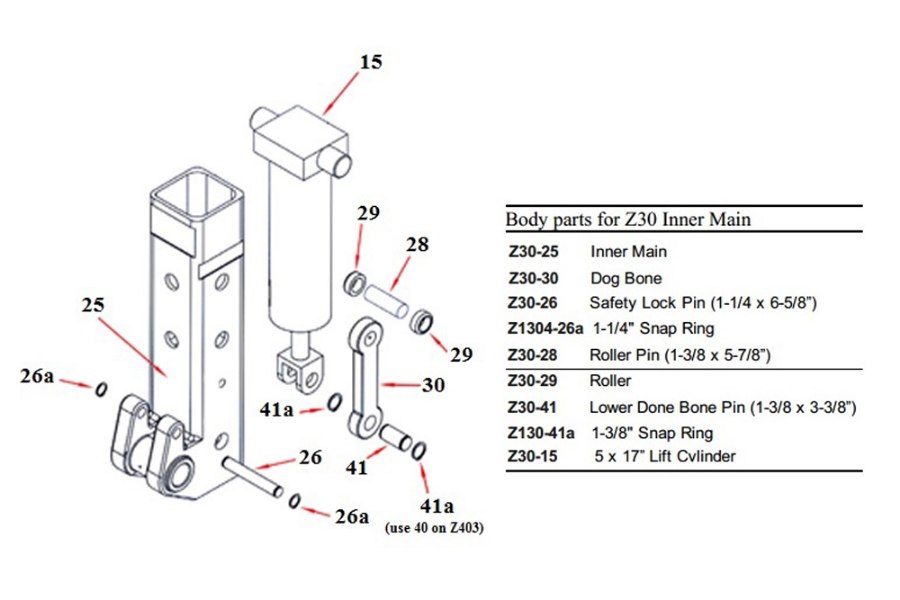 Picture of Zacklift Roller Pin 1 3/8" x 5 7/8"