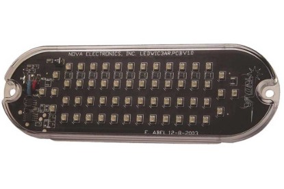 Picture of AW Direct Surface Mount LED Flashing Warning Light, Oval, 6-1/2"L x 2-1/4"H, Red Lens