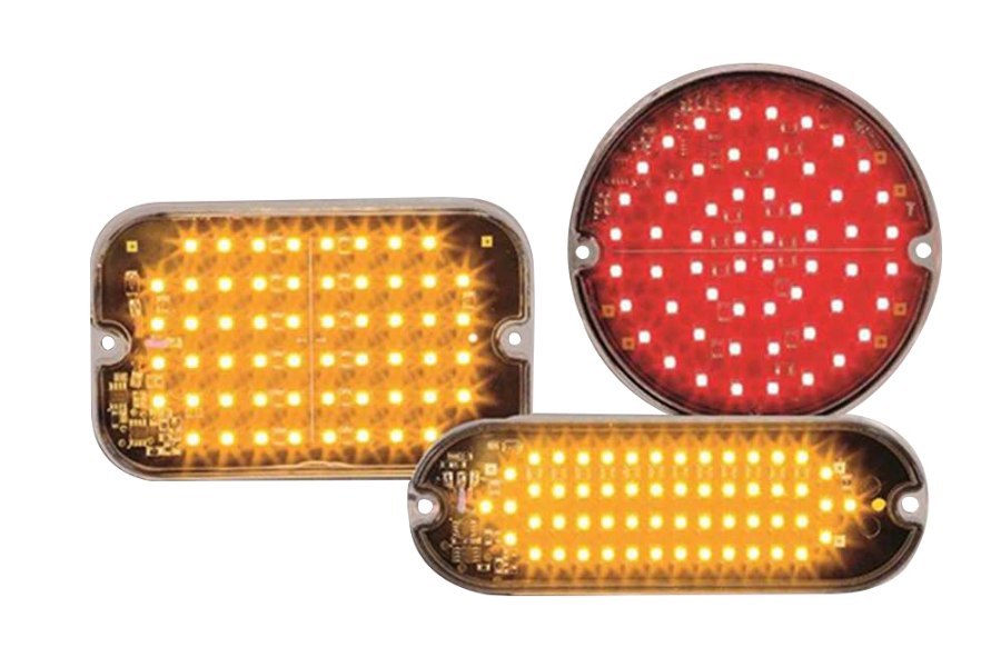 Picture of AW Direct Surface Mount LED Flashing Warning Light, Rectangular Light, 5"L x 3-1/2"H, Red Lens