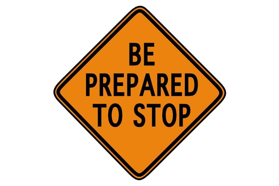 Picture of Sign and Safety Equipment Orange "Be Prepared To Stop" Roll-Up Sign