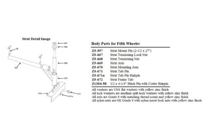 Picture of Zacklift Strut Tab Pin w/ Hairpin Zacklift Fifth Wheeler