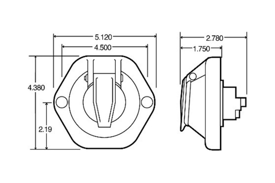 Picture of Truck-Lite 7 Solid Pin Surface Mount Receptacle