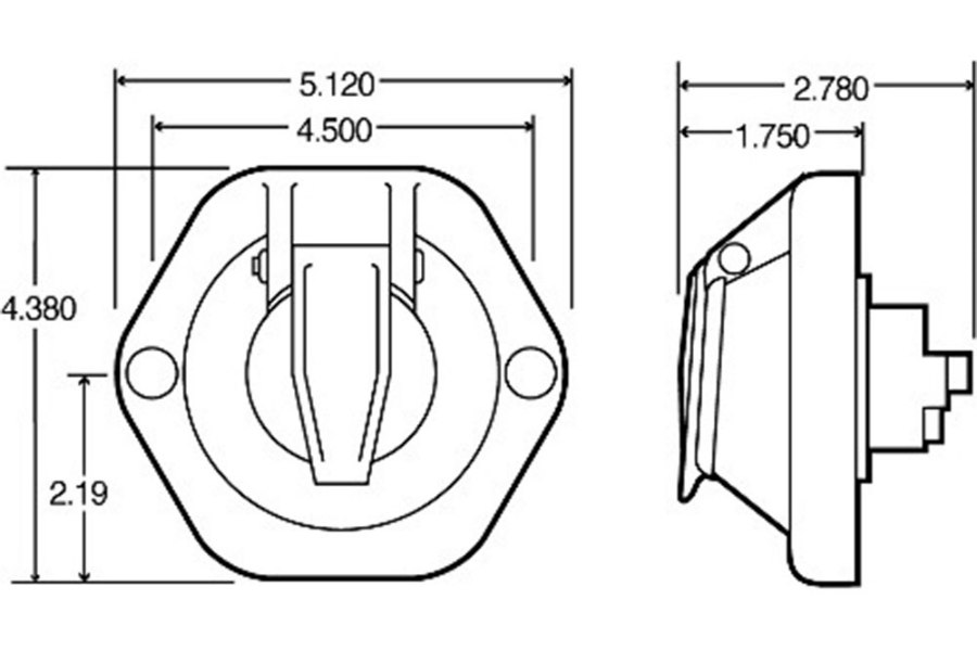 Picture of Truck-Lite 7 Solid Pin Surface Mount Threaded Stacking Studs Receptacle