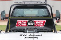 Picture of Zip's Reflective Vinyl Pylon Decal - Slow Down Move Over It Saves Lives