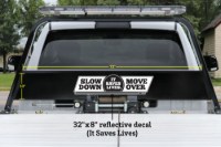 Picture of Zip's Reflective Vinyl Pylon Decal - Slow Down Move Over It Saves Lives