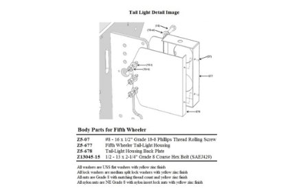 Picture of Zacklift Tail Light Housing Back Plate