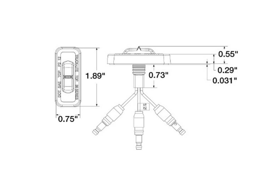 Picture of Truck-Lite 3 Diode Dual-Function Flexi-Lite Adhesive Mount