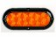 Picture of Custer's Orange 6-1/2" Oval LED P/T Flange-Mount Light w/ Black Bezel