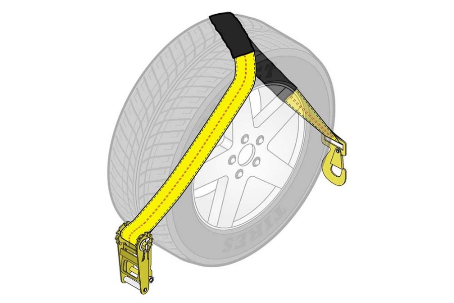 Picture of AW Direct Tow Pro Wheel Lift Tie-Down Strap with Flat Snap Hook and Sliding
Protective Sleeve