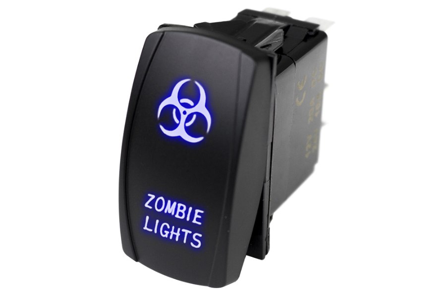 Picture of Race Sport LED Rocker Switch w/ Blue LED Radiance (Zombie Lights)