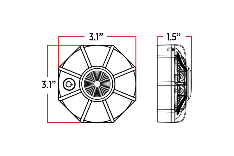 Picture of Trux 3" Dual Color Magnetic/Hangable Hazard LED Light