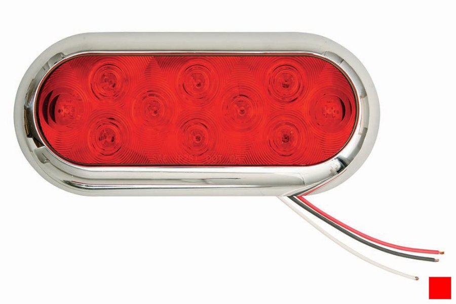 Picture of Red 6-1/2" Oval LED P/T Flange-Mount Light