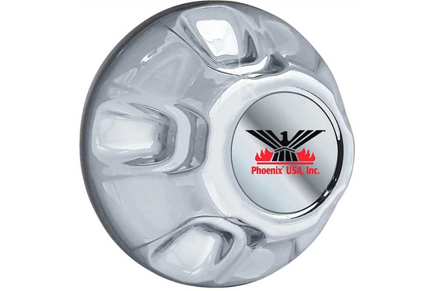 Picture of Phoenix Hub Cover, ABS Chrome, 5 Lugs, 4-1/2" dia., 2-3/4" Emblem Indent w/ 13/16" Hex Lugs