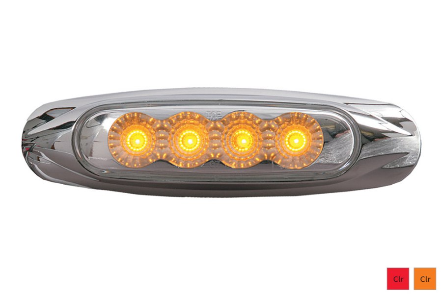 Picture of United Pacific LED Chrome Reflector Clearance Light with Clear Lens