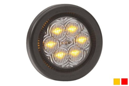 Picture of Maxxima 2" Round LED Clearance Light with Clearn Lens, Grommet and Short Wire