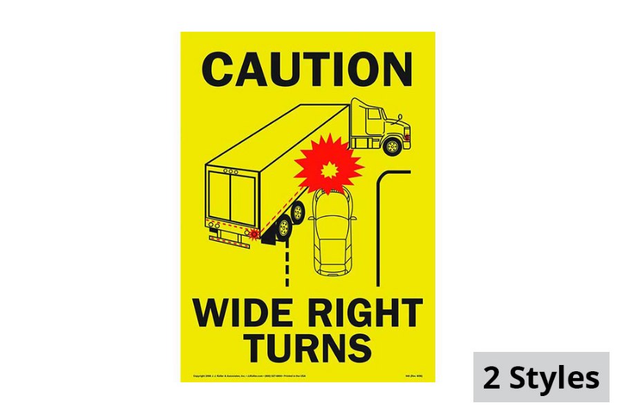 Picture of JJ Keller Caution Wide Right Turns Sign