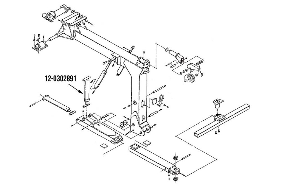 Picture of Miller Wheel Lift Tilt Cylinder, 4" Bore, Champion Model 101, NOT AVAILABLE
