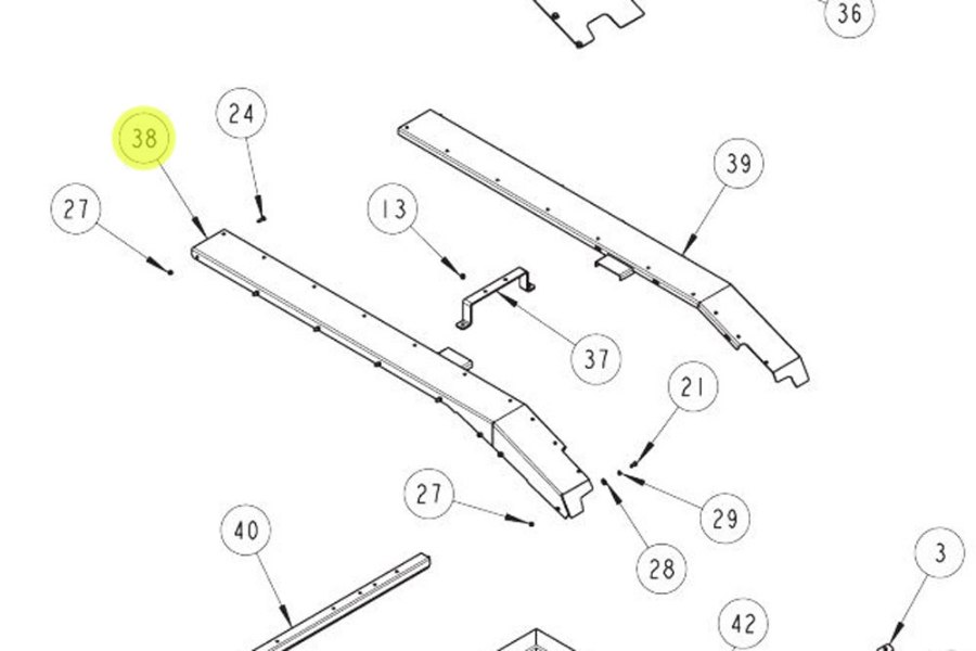 Picture of Miller Wide Deck Mounting Angle, Left, 94" Wide