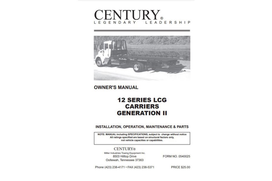 Picture of Manual, 12 Series LCG Century GENII
