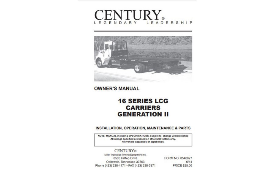 Picture of Manual, 16 Series LCG Century GENII