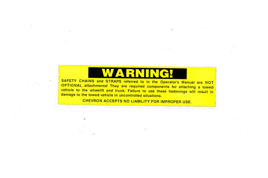 Picture of Decal, Safety Chain, Subframe