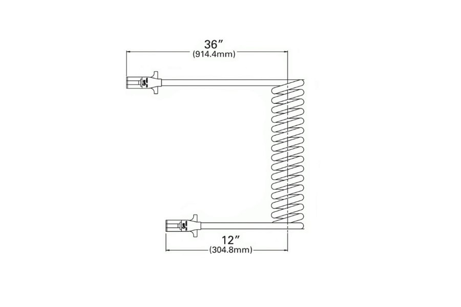 Picture of Grote Premium ABS Coil Trailer Cord-20' w/12"&36" Lead-1/8,2/10/4/12