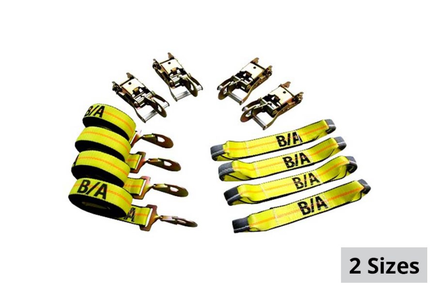 Picture of B/A Products 8-Point Tie Down Kits with Twisted Snap Hooks and Wide Handled Ratchets