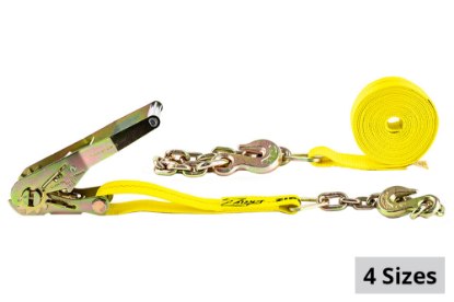 Picture of Zip's 3" Ratchet Tie-Down Assembly w/ Chain and Grab Hooks