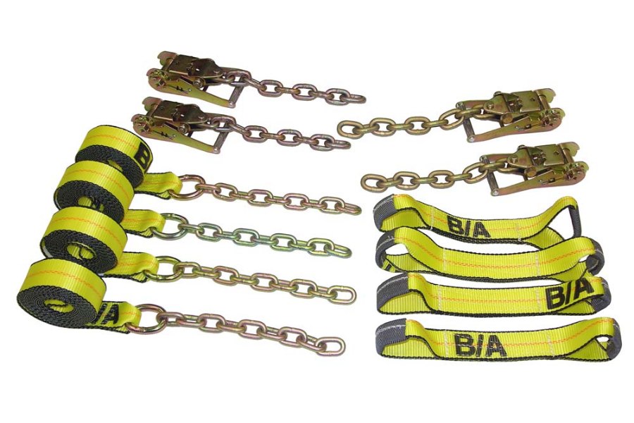 Picture of B/A Products 8-Point Tie Down System with Chains and Wide Handled Ratchets