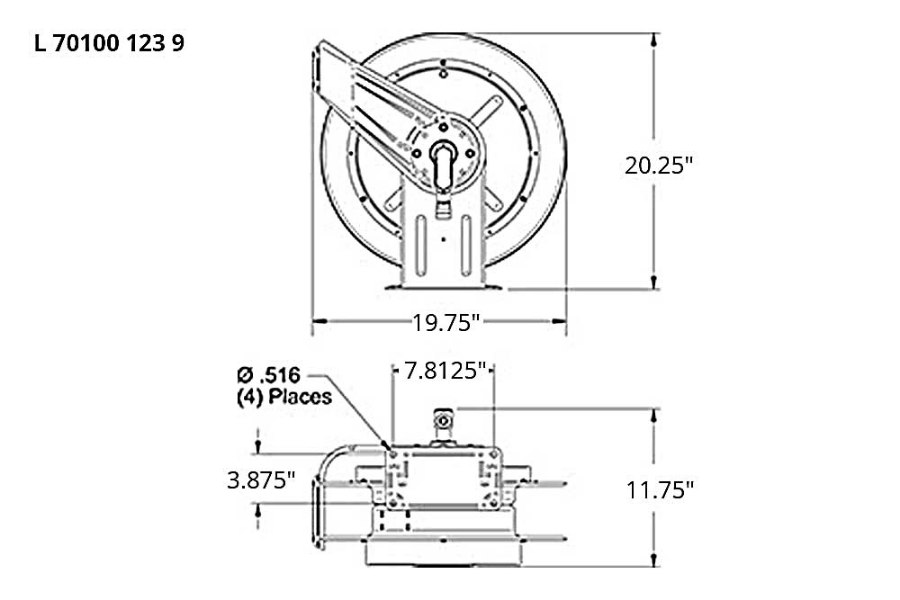 Picture of Reelcraft Series 70000 NEMA Triple Outlet Power Cord Reel