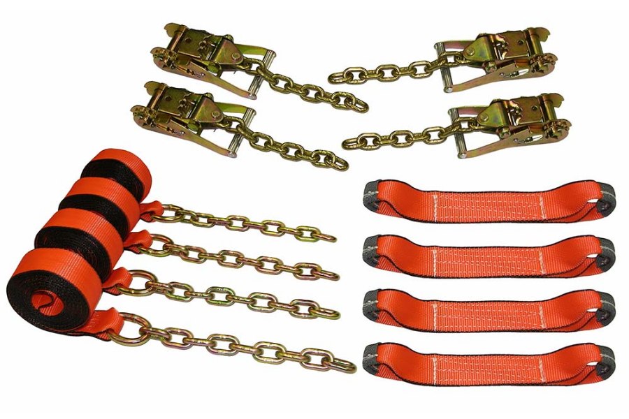 Picture of B/A Products 8-Point Tie Down System with Chains and Wide Handled Ratchets