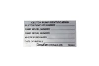 Picture of DewEze Clutch Pump Identification Decal