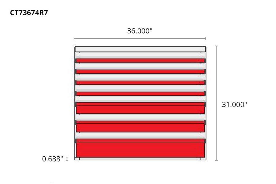 Picture of CTech 7 Drawer Red Toolbox Systems