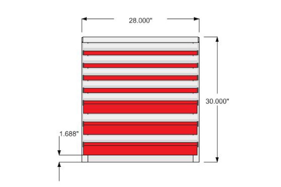 Picture of CTech 7 Drawer Red Toolbox Systems