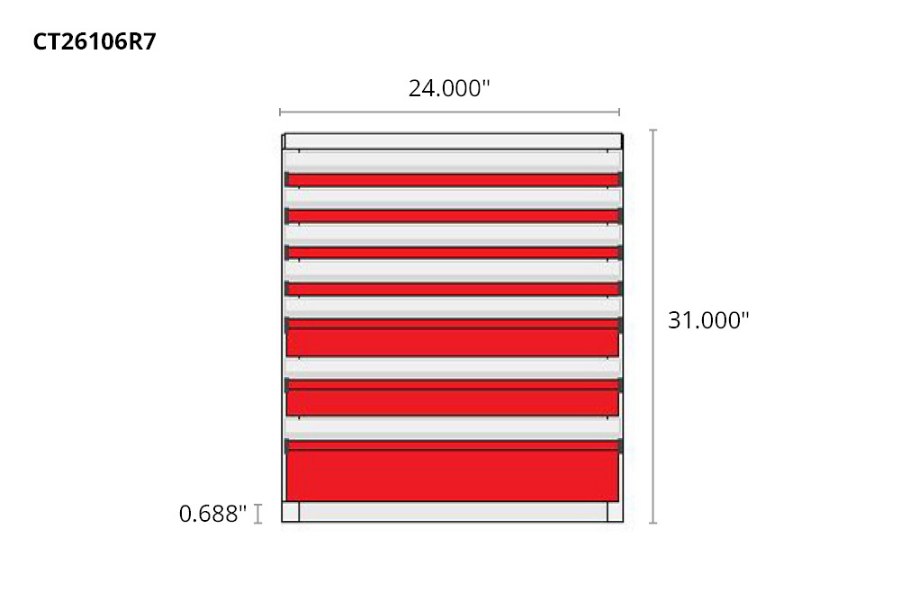 Picture of CTech 7 Drawer Red Toolbox Systems